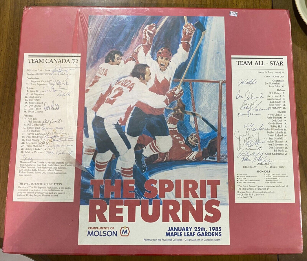 1985 January 25th Maple Leaf Gardens The Spirit Returns Poster with Autographs
