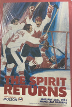 Load image into Gallery viewer, 1985 January 25th Maple Leaf Gardens The Spirit Returns Poster with Autographs
