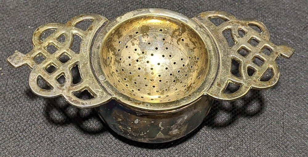 Vintage Silver Plated Tea Strainer & Holder