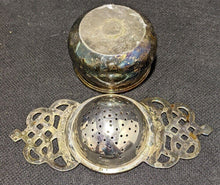 Load image into Gallery viewer, Vintage Silver Plated Tea Strainer &amp; Holder
