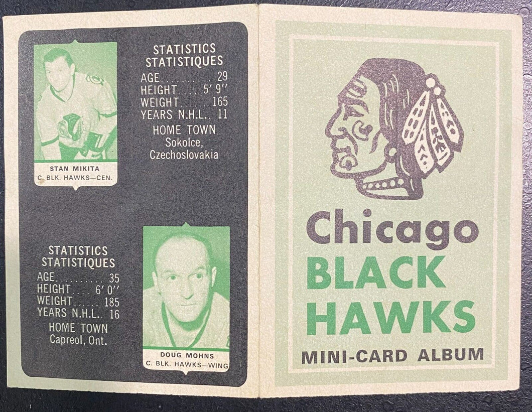 1969-70 O-Pee-Chee Hockey Booklet Mini Card Album Chicago Black Hawks