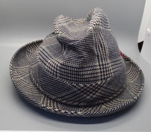 Load image into Gallery viewer, Vintage Parktown Black &amp; Grey Fedora Hat - Red Accent
