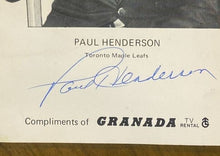 Load image into Gallery viewer, Paul Henderson Maple Leafs Granada Promo Signed
