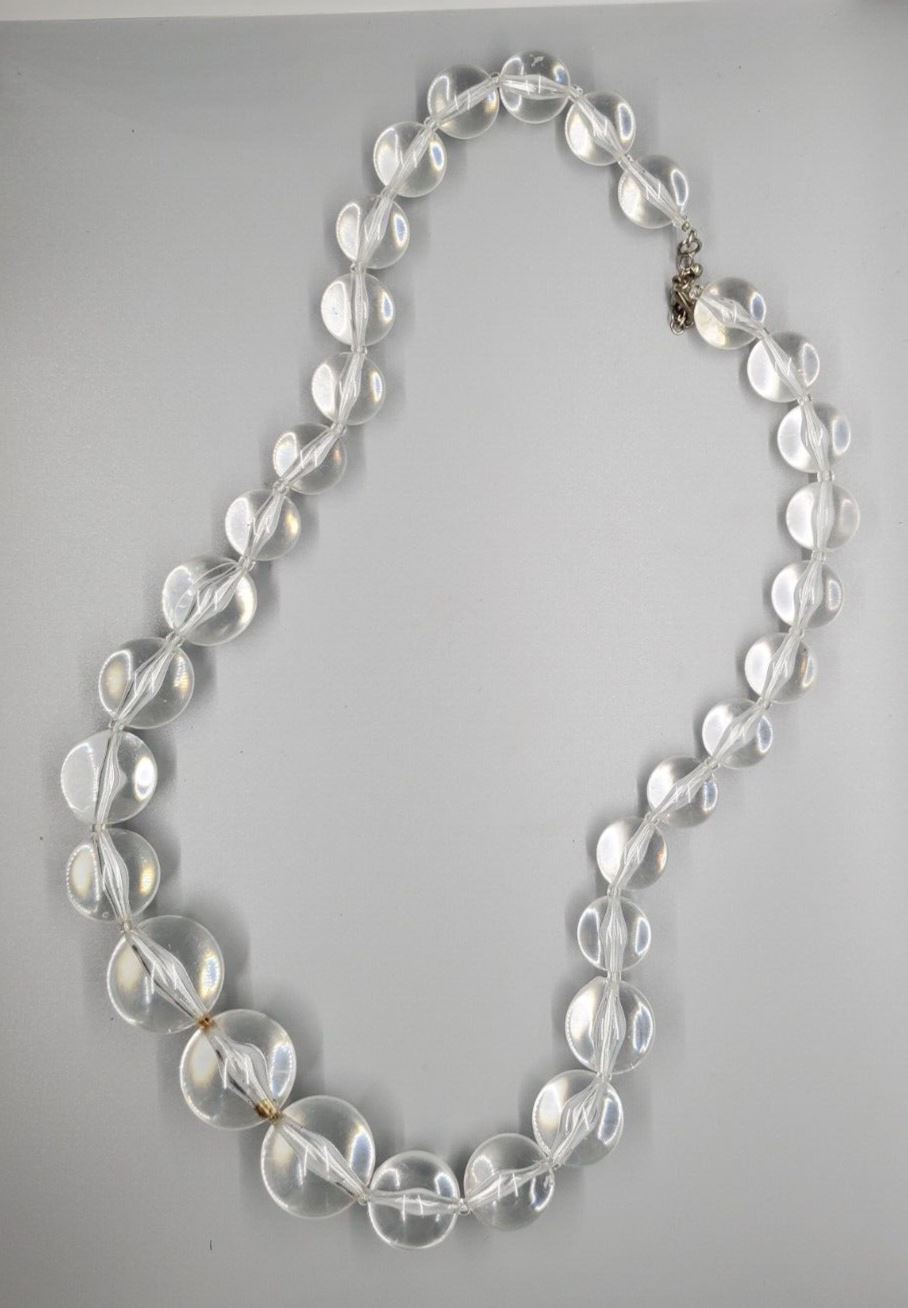 Lucite Sphere Design Costume Necklace - 28