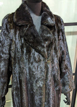Load image into Gallery viewer, Full Length Women&#39;s Vintage Fur Jacket - With Pockets - Dark Brown
