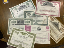 Load image into Gallery viewer, 7 Stock Share Certificates of Different Companies Lot #1
