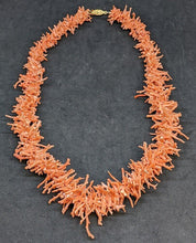 Load image into Gallery viewer, Beautiful Graduated Coral Stick Necklace - 20&quot;
