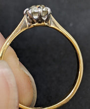 Load image into Gallery viewer, 22 Kt Yellow Gold Rose Cut / Mine Cut Diamond Solitaire Ring - Size 7.75
