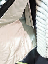 Load image into Gallery viewer, White &amp; Grey Blend Fur Jacket With Leather Accent - 3/4 Length
