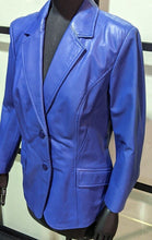 Load image into Gallery viewer, Vintage Bright Blue Leather Women&#39;s Jacket by Danier - Sz. Lg - Made in Canada
