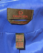 Load image into Gallery viewer, Vintage Bright Blue Leather Women&#39;s Jacket by Danier - Sz. Lg - Made in Canada
