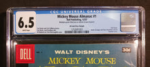 Load image into Gallery viewer, Mickey Mouse Almanac #1 Dell 1957 30cent Variant CGC 6.5 1252691003
