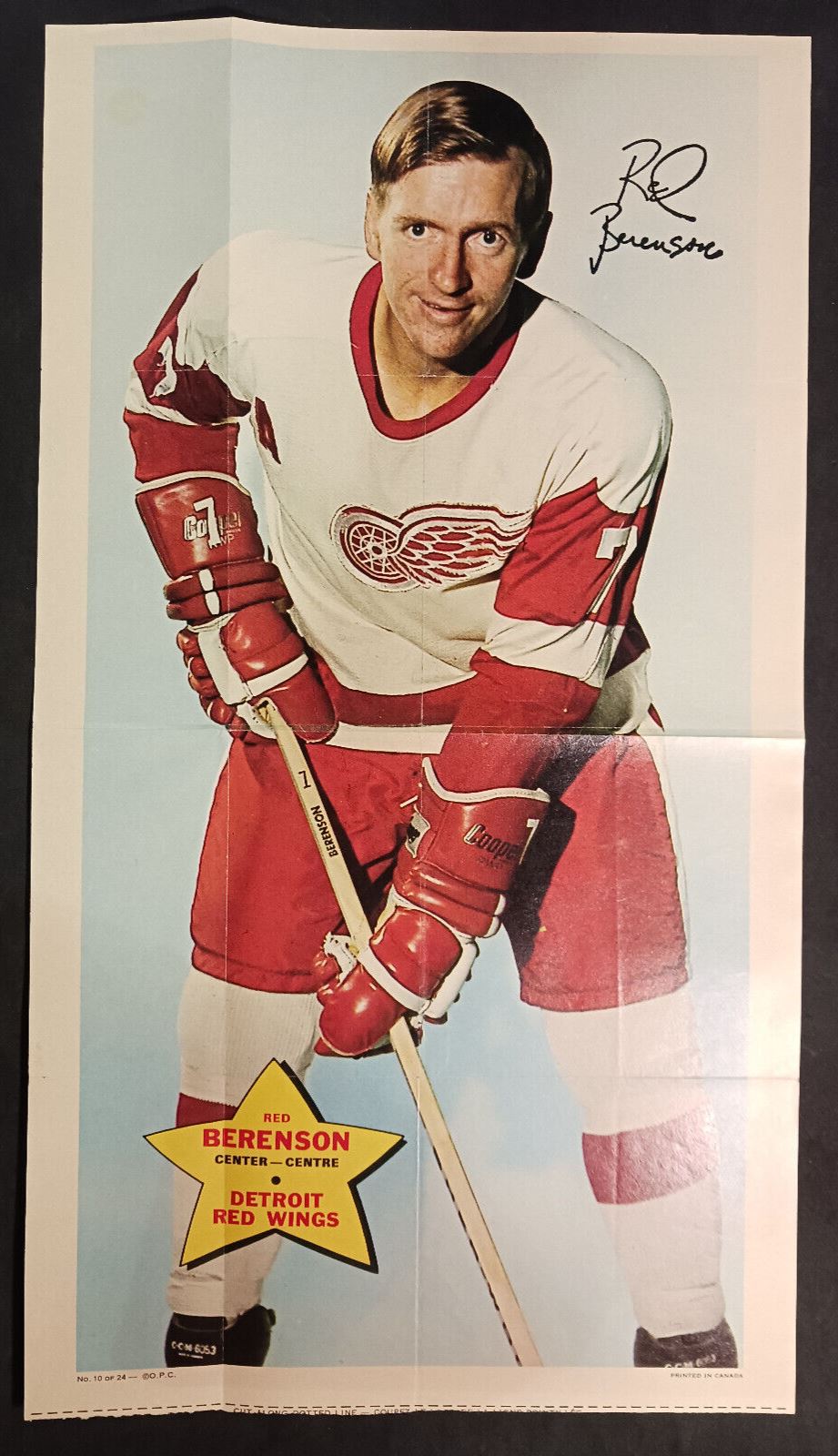 1971-72 O-Pee-Chee NHL Poster Red Berenson #10