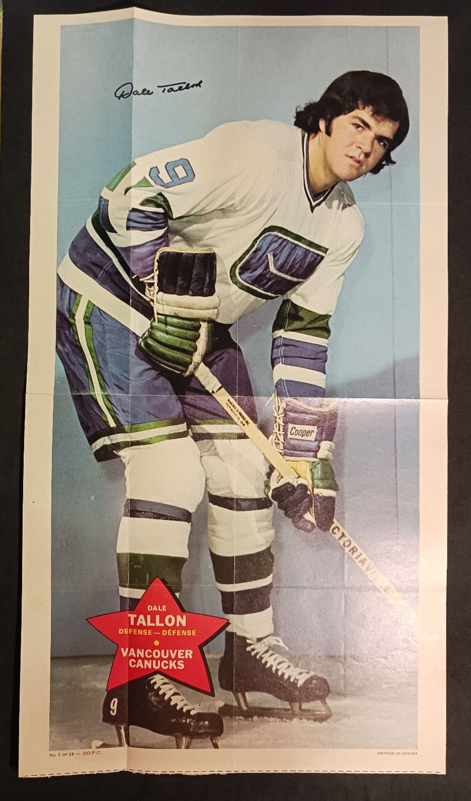 1971-72 O-Pee-Chee NHL Poster Dale Tallon #5
