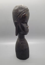 Load image into Gallery viewer, Carved Ebony Figure of Girl&#39;s Face
