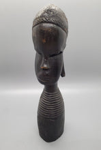 Load image into Gallery viewer, Carved Ebony Figure of Girl&#39;s Face
