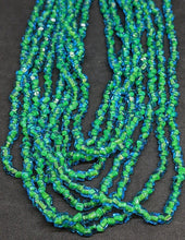 Load image into Gallery viewer, Made in Italy Green &amp; Blue Bead Multi Strand Necklace With Beaded Clasp - 20&quot;
