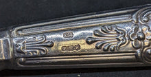 Load image into Gallery viewer, Sterling Silver Handled Serrated Bread Knife - Queens Pattern - 1889 Sheffield
