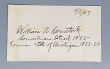 Load image into Gallery viewer, 1947 Councilman Detroit William A. Comstock Autograph Signed
