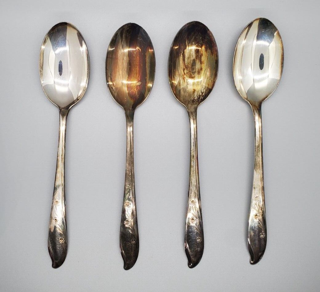 4 International Silver Plate – 1847 Rogers – Springtime Serving Spoons