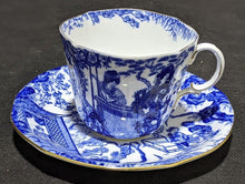 Load image into Gallery viewer, Vintage Royal Crown Derby Blue Mikado Breakfast Tea Cup &amp; Saucer
