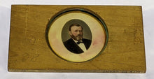 Load image into Gallery viewer, T.H. McAllister Glass Magic Lantern Slide with Wood Frame - U. S. Grant Portrait
