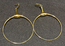 Load image into Gallery viewer, GUCCI 18 Kt Yellow Gold Horsebit Drop Hoop Earrings - 14.4 grams
