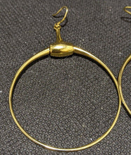 Load image into Gallery viewer, GUCCI 18 Kt Yellow Gold Horsebit Drop Hoop Earrings - 14.4 grams
