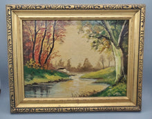 Load image into Gallery viewer, Framed Painting Boathouse By The Lake Signed by Loris
