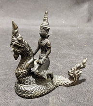 Load image into Gallery viewer, Vintage Bronze Thai Statue - Vishnu Riding Sehsha Naga - 5&quot; x 5&quot;
