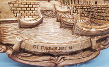 Load image into Gallery viewer, 3D Wood Resin Souvenir Plate - St. Paul s Bay Malta
