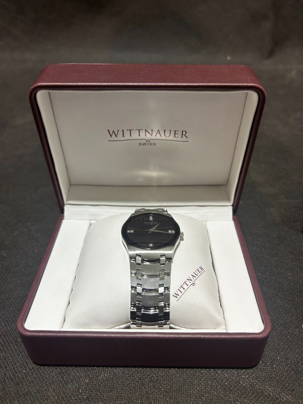 Wittnauer Swiss Sapphire Crystal Stainless Steel Watch Original Box C8671097