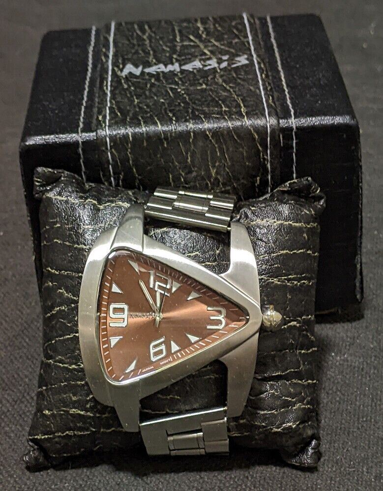 Mens Triangular Dial Nemesis Wristwatch - Metal Bracelet