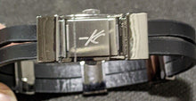 Load image into Gallery viewer, Mens Kenneth Cole Dark Metal &amp; Double Rubber Band Bracelet - Butterfly Clasp
