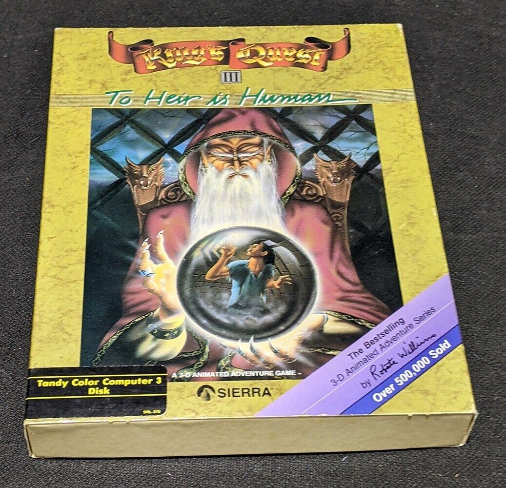 Kings Quest III - To Heir Is Human - Tandy Color Computer 3 Disk - 1987 Sierra