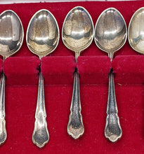 Load image into Gallery viewer, 6 Vintage Sterling Silver Demitasse Spoon Set in Fitted Canteen
