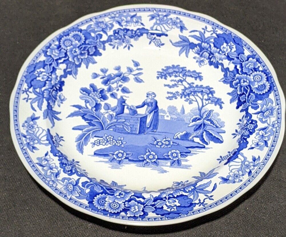 Spode Blue Room Collection Plate - Girl at Well - First Introduced c. 1822