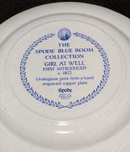 Load image into Gallery viewer, Spode Blue Room Collection Plate - Girl at Well - First Introduced c. 1822
