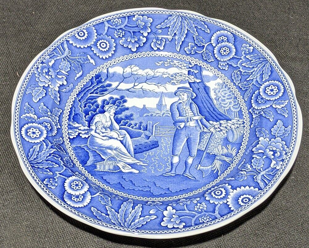 Spode Blue Room Collection Plate - Woodman - First Introduced c. 1816