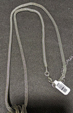 Load image into Gallery viewer, Long Silver Tone Multi Circle / Ring Fashion Necklace on Mesh Chain
