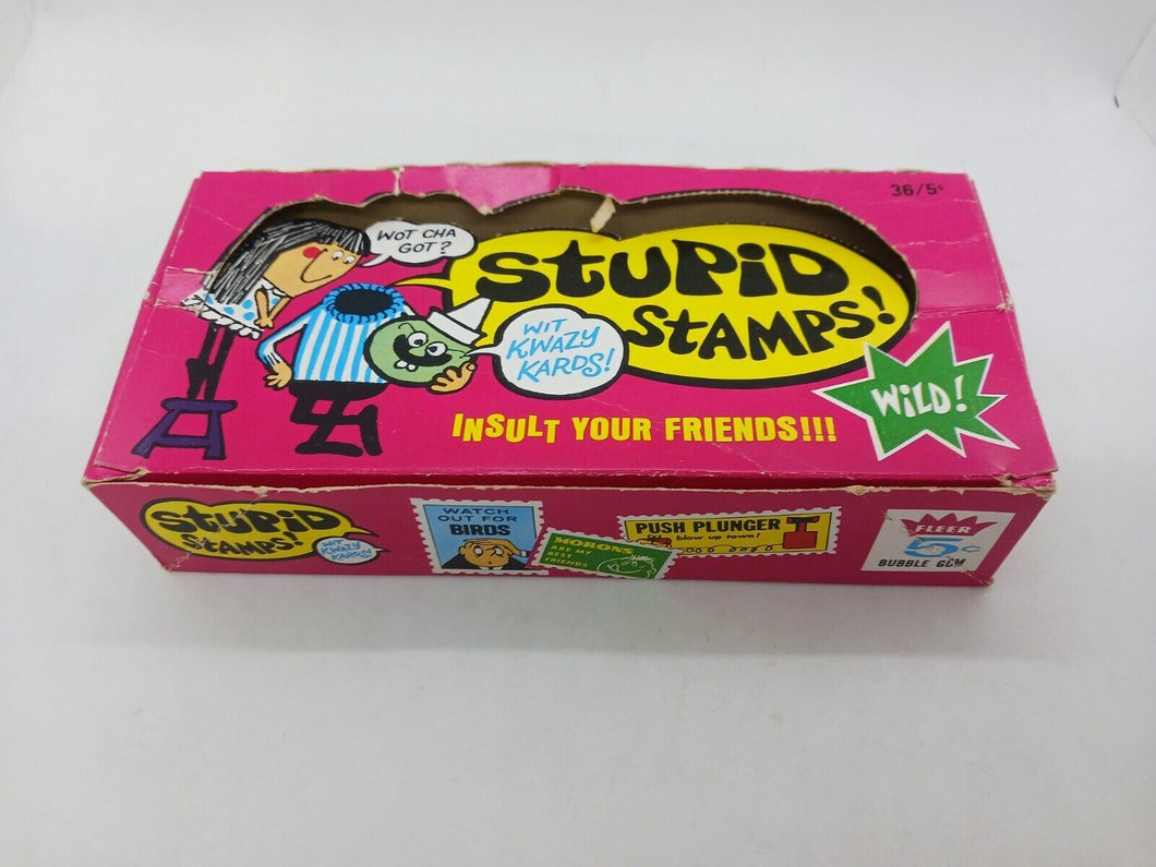 Vintage Fleer Dubble Bubble 5 cents Stupid Stamps Bubble Gum Empty Box