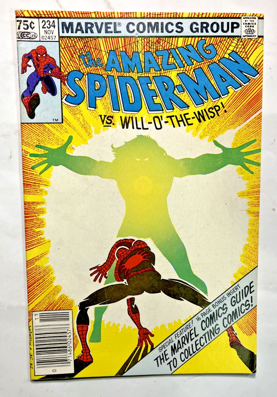 1982 The Amazing Spiderman VS Will-O-The-Wisp, Vol. 1 #234, Marvel, Very Good