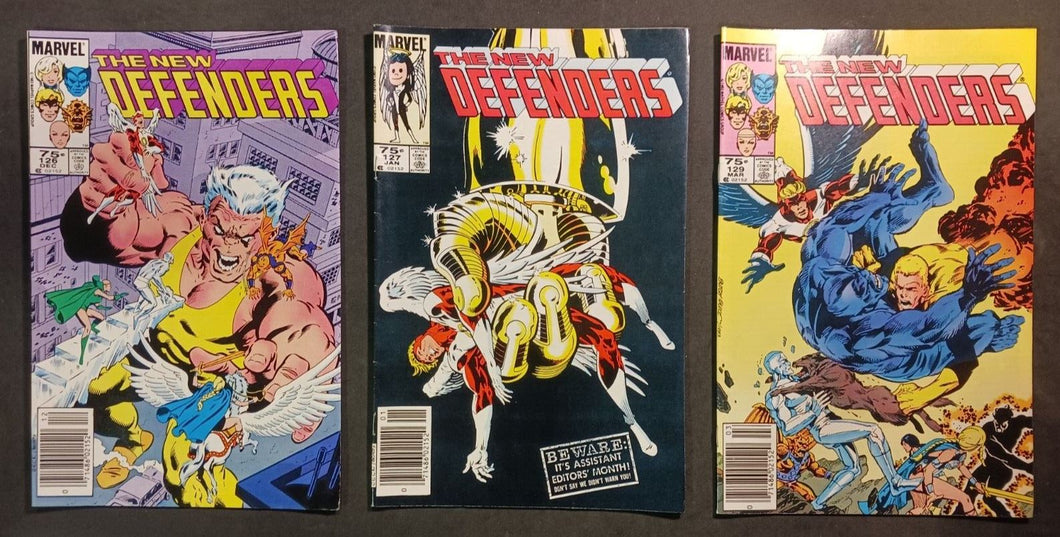 1983 The New Defenders #126, 127 and 129 Marvel, CPV, Newsstand, High Grade