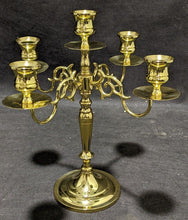 Load image into Gallery viewer, Brass 4 Arm, 5 Cup Candelabra by Baldwin - USA

