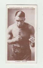 Load image into Gallery viewer, 1938 WA&amp;AC Churchman Larry Gains Boxing Personalities Card
