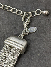 Load image into Gallery viewer, Gun Metal Wide Mesh Necklace With Statement Dome Slider by Chico&#39;s
