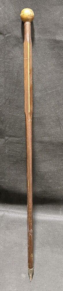 Wooden Svartis - Norway - Souvenir Walking Stick - Metal Tip, Round Knob Top