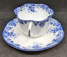 Load image into Gallery viewer, Vintage SHELLEY Bone China - Dainty Blue - Teacup &amp; Saucer
