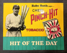 Load image into Gallery viewer, 1989 Babe Ruth Estate Baseball Mental &quot;Hit Of The Day&quot; 14&quot;x11&quot; Signage
