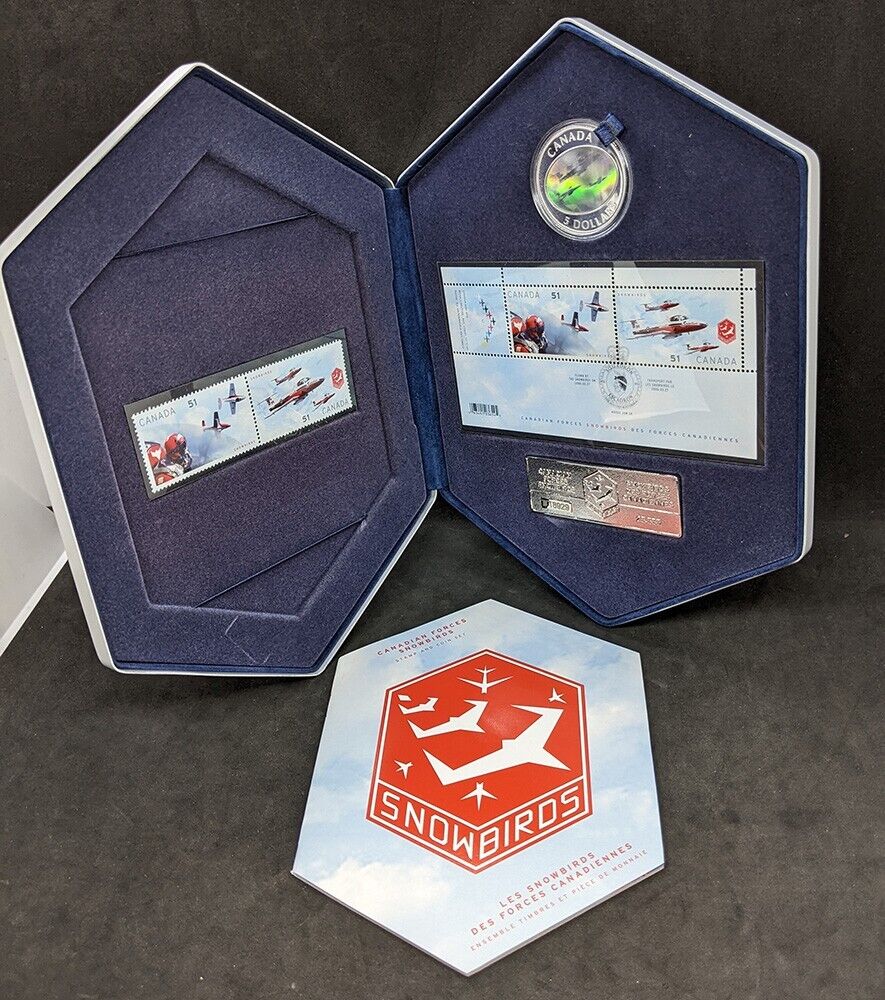 2006 Canadian SNOWBIRDS Fine Silver Coin & Unused Stamp Set by RCM & Canada Post